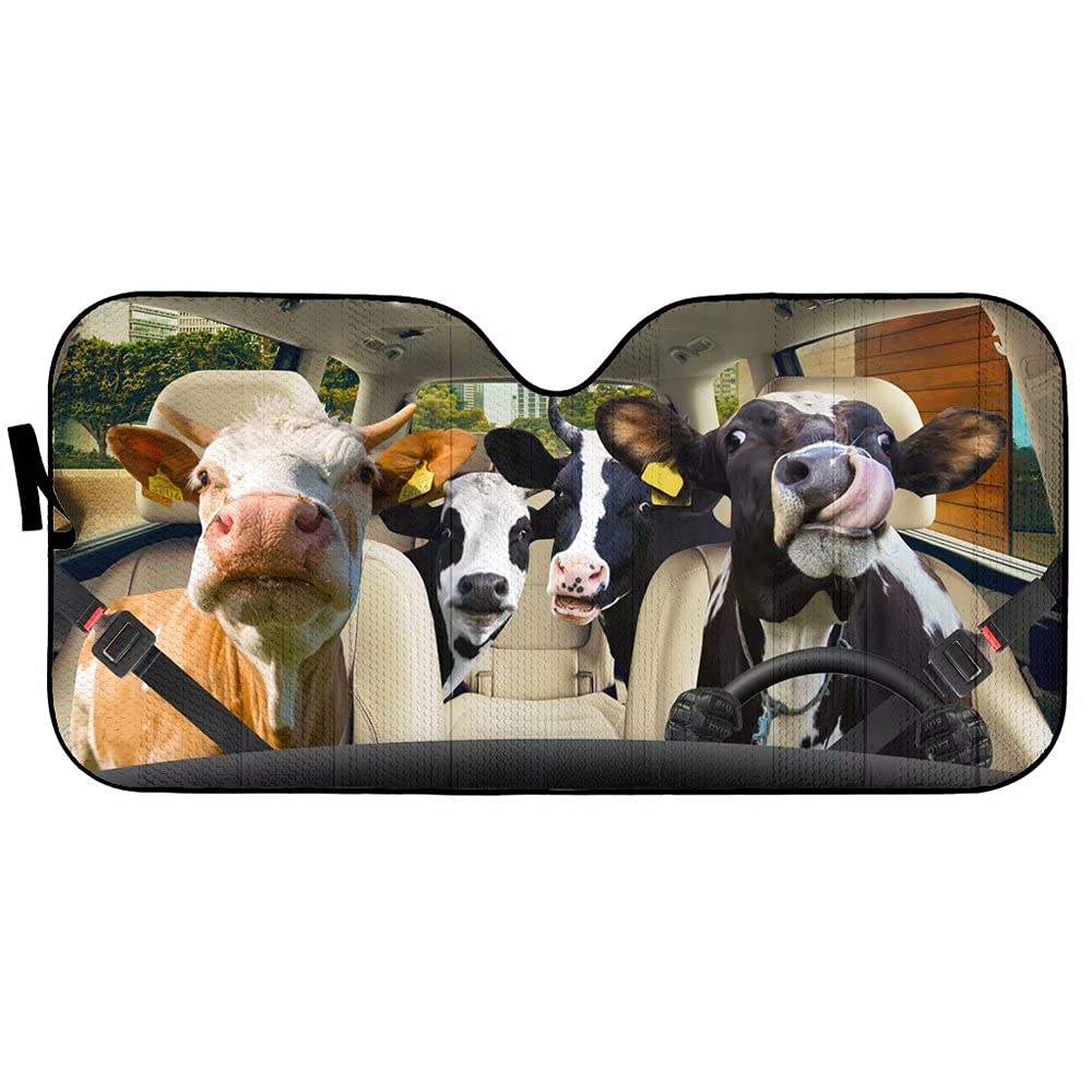 Cow Driver Auto Windshield Sun Shade