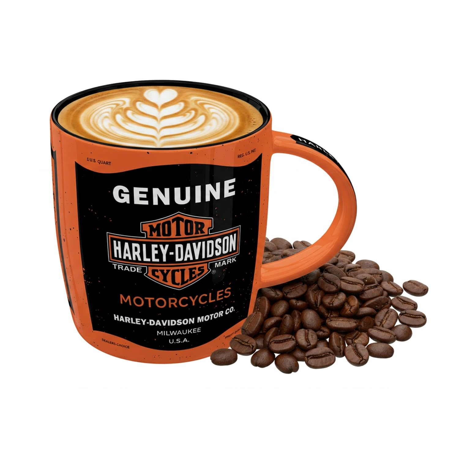 Nostalgic-Art Tazza da caffè retrò, 330 ml, Harley-Davidson – Genuine Motorcycles – Idee regalo per biker, Official License Product (OLP), tazza in ceramica, design vintage