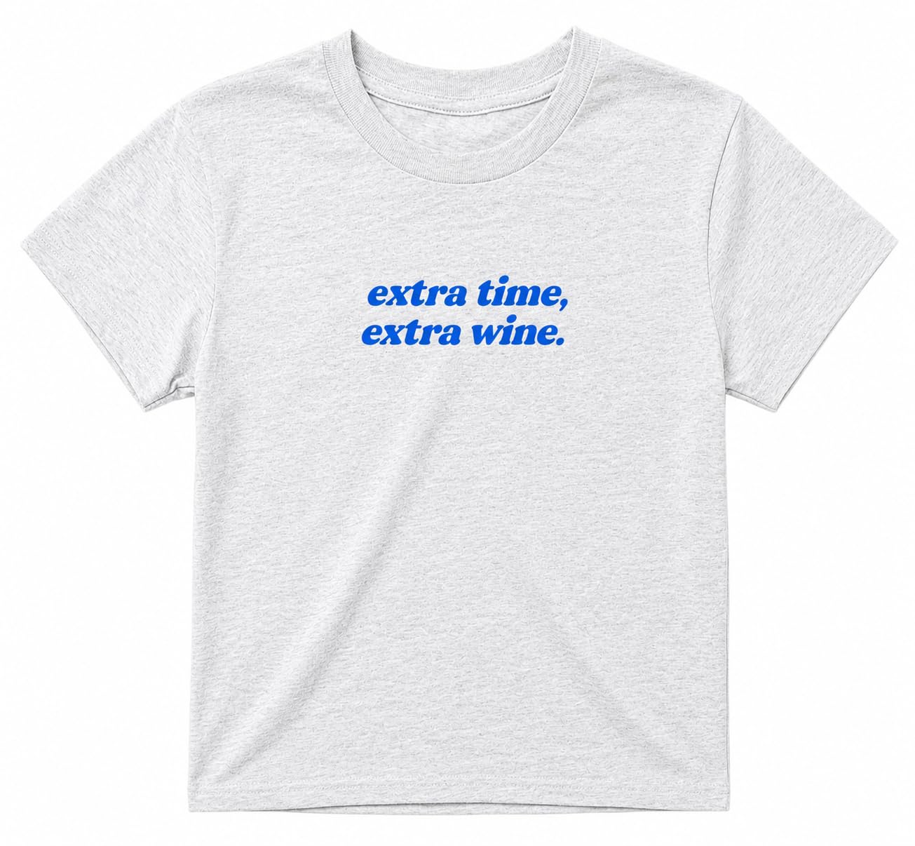 Sanfran Clothing Extra Time, Extra Wine Baby Tee T-Shirt Top World Football Shirt England Scotland Country Team 2026 Soccer Womens Flag Varsity Shirt Ash (Blue Text) - XXS
