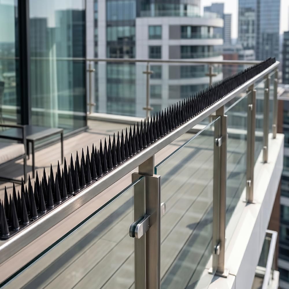 PikArt Bird Prevention Spikes (Pack of 20) Professional Pigeon Control Solution for Balconies, AC Units, Gates and Window Sills | Safe and Effective Design (Black) | Long-Lasting Outdoor Protection,-image-28