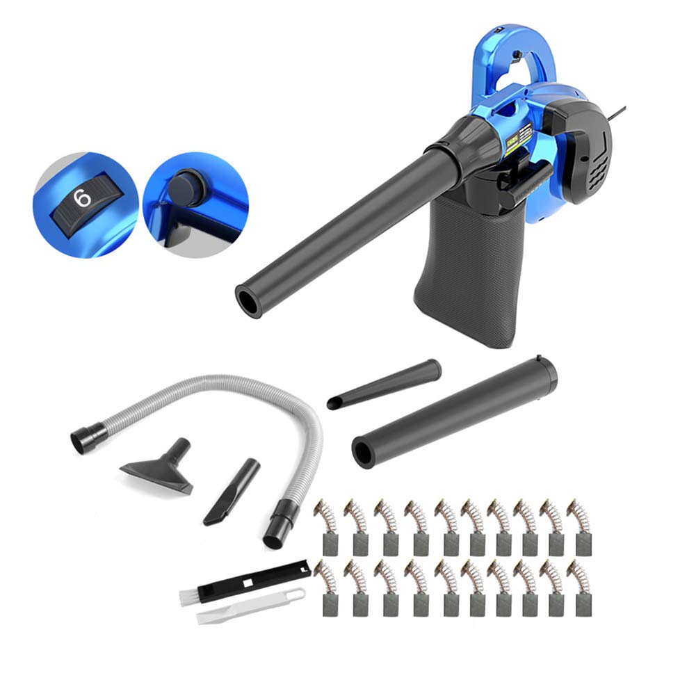 Leaf Blower Electric and Vacuum, Corded Cleaning Sweeper, 6-Variable Speed for Lawn Care, Cleaning Kit Included, Blue, 3000W