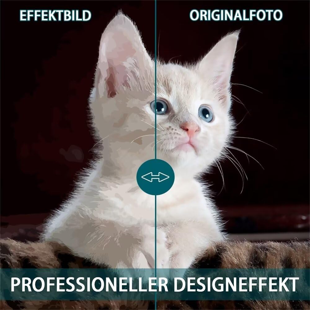CleverFine Malen Nach Zahlen Eigenes Bild für Erwachsene Personalisiert Selber Gestalten Foto（60cm*90cm Rahmenlos）