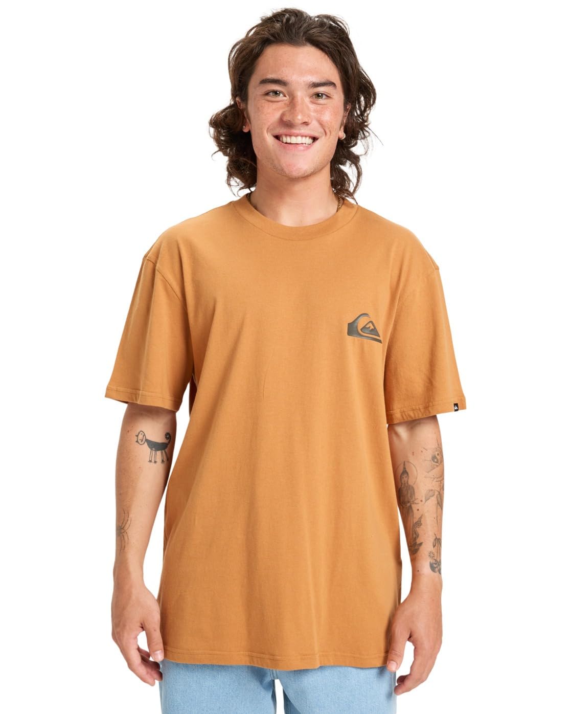 Quiksilver Short-Sleeved T-Shirt EV Mini Logo SS Men's Brown M