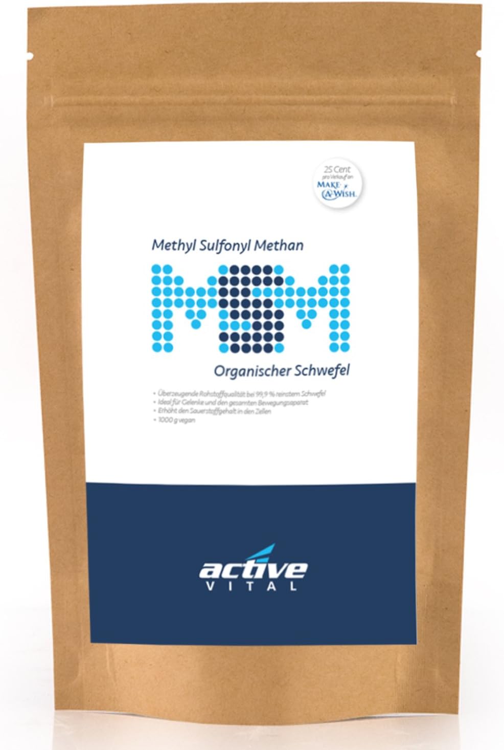 ACTIVEVITAL MSM Powder | 99.9% Highly Dosed Sulphur | 1000g
