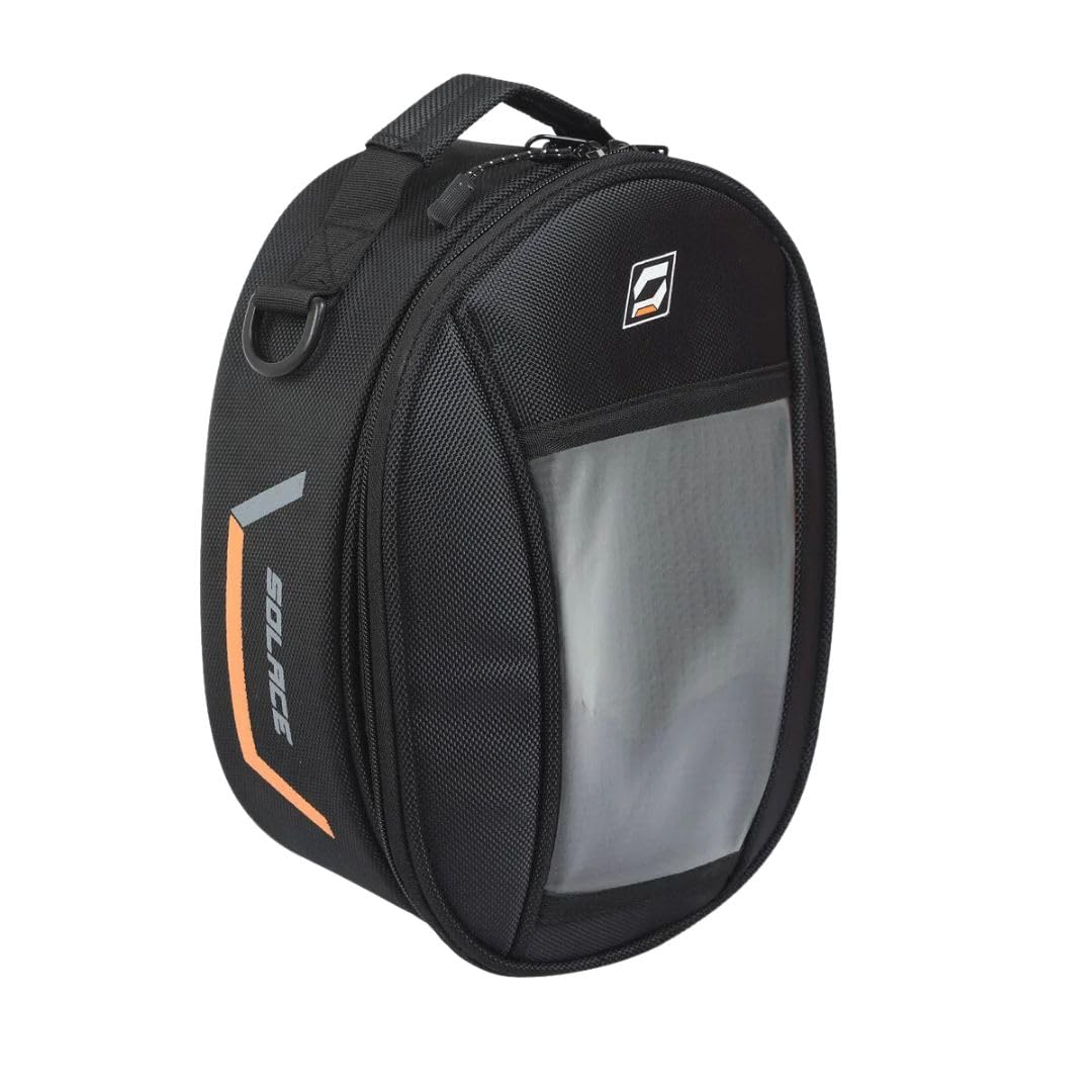 SOLACE Daypack Mini Magnetic Tank Bag for Motorcycles, 10 L, 1680 Denier Polyester, with Shoulder Strap | Shape Keeping semi-Rigid Outer Shell | with Free RainLiner Cover-image-35