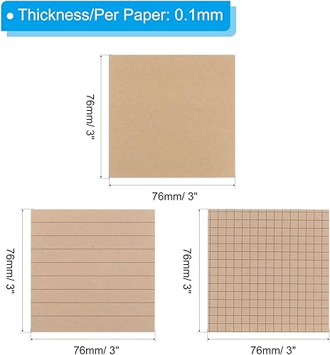 Miniatura 2 de PATIKIL Notas adhesivas de 3 x 3 pulgadas, paquete de 3 cuadrículas forradas en blanco, 80 hojasblocs de notas para oficina en casa, negocios, color