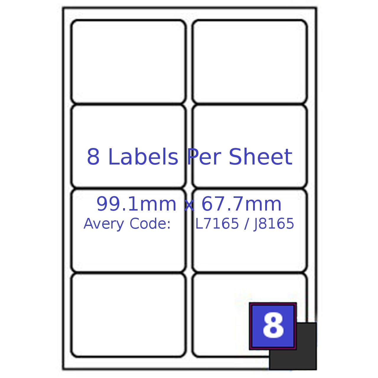 2000x 8 Labels Per Sheet A4 Address Labels Sticky Self Adhesive Peel Out Notes Paper Ideal for Inkjet Copier Laser Printer — image 1