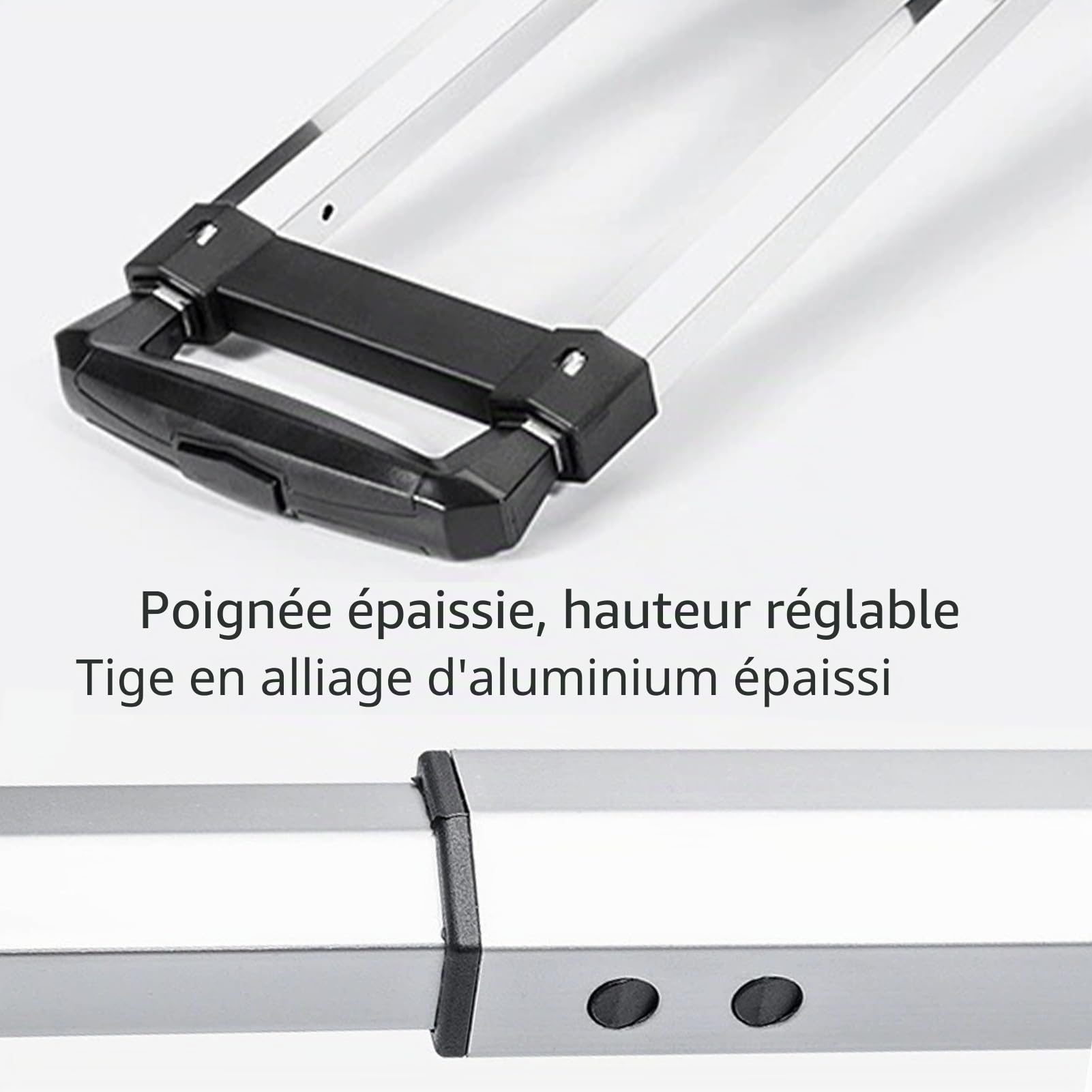 Chariot à dos pliable en alliage d'aluminium avec 2 grandes roues de réservoir, chariot à main pliable avec sangles à bagages pour sacs, sacs à déjeuner, sacs de golf, adolescents, adultes, école
