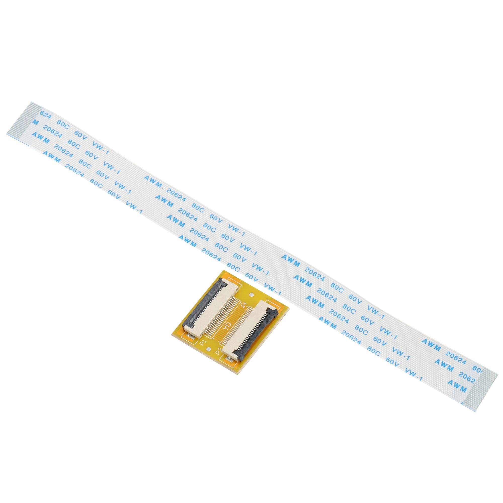 sourcing map FFC FPC 24 Pin 0.5mm Pitch PCB Extension Connector Board with 20 Pack 0.5mm Pitch 150mm Flexible Flat Cable Kit (A Type)
