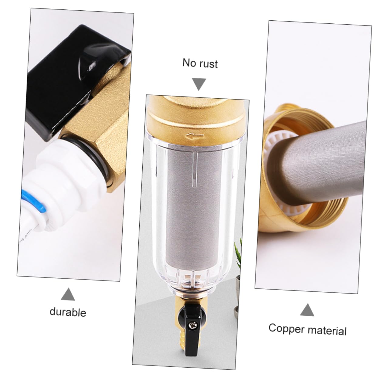 Sosoport Filtro per Acqua Design Traslucido Filtro per Sedimenti Riutilizzabile Depuratore d Acqua per Rubinetto e Rimuove Ruggine