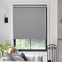 Vista 15 de MYshade Free-Stop - Persianas enrollables sin cordones para oscurecer la habitación, persianas y persianas del mismo color en ambos lados, de tela