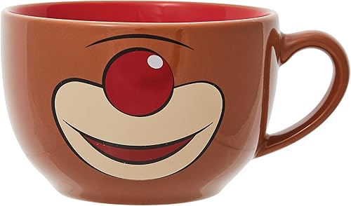 Miniatura 2 de Department 56 Rudolph The Red-Nosed Reindeer Face - Taza de café con leche, 20 onzas, marrón