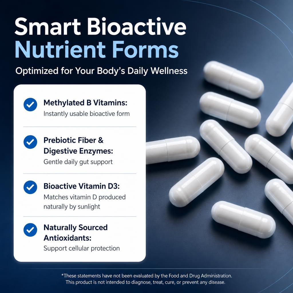 Multivitamins for Men Women with Digestive Enzymes, 120 Capsules — Amazon image 3