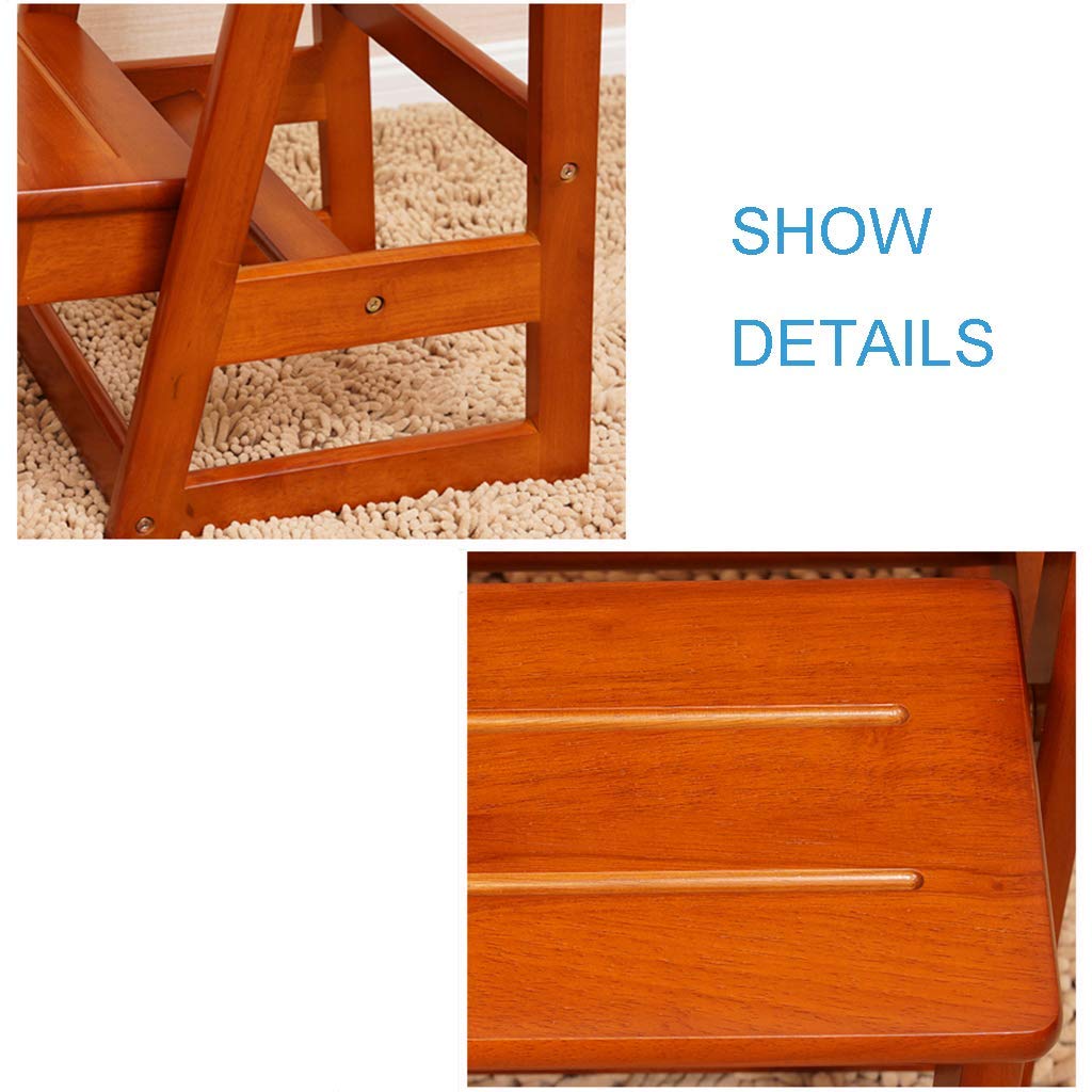 CHEWYNP Taburete Plegable fácil y Conveniente, Silla Plegable de Madera de Roble, Silla de Escalera con 2 escalones para el hogar, Biblioteca Plegable, Cocina, Oficina, escalones portátile