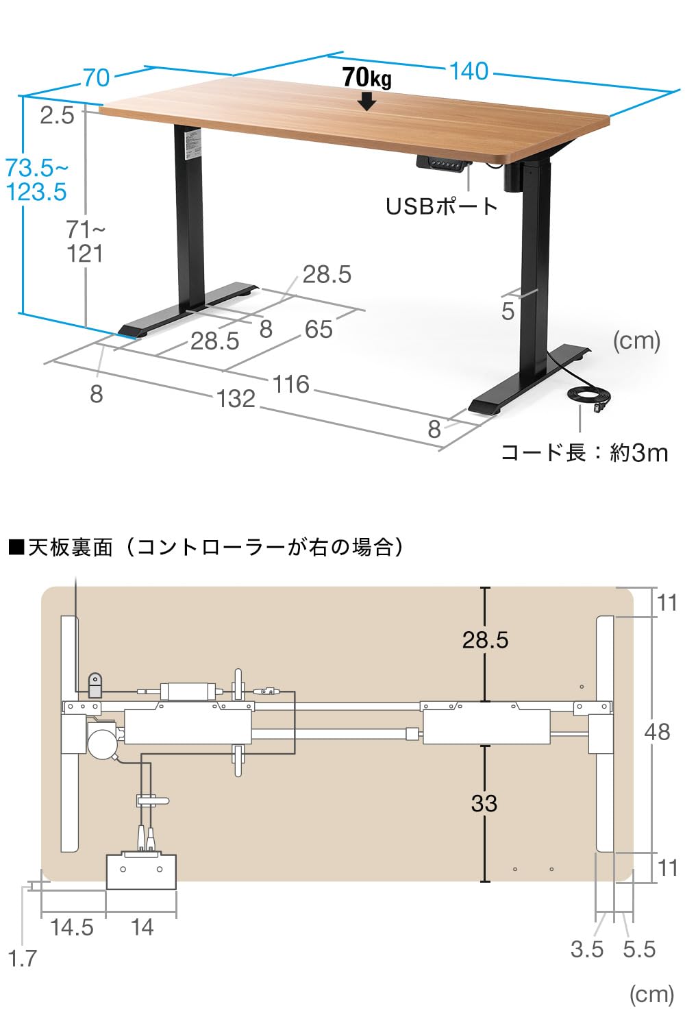 サンワダイレクト　スタンディングデスク　幅140cm 高さ100cm サンワダイレクト本店 サンワサプライ【オフィス・PC周辺通販】