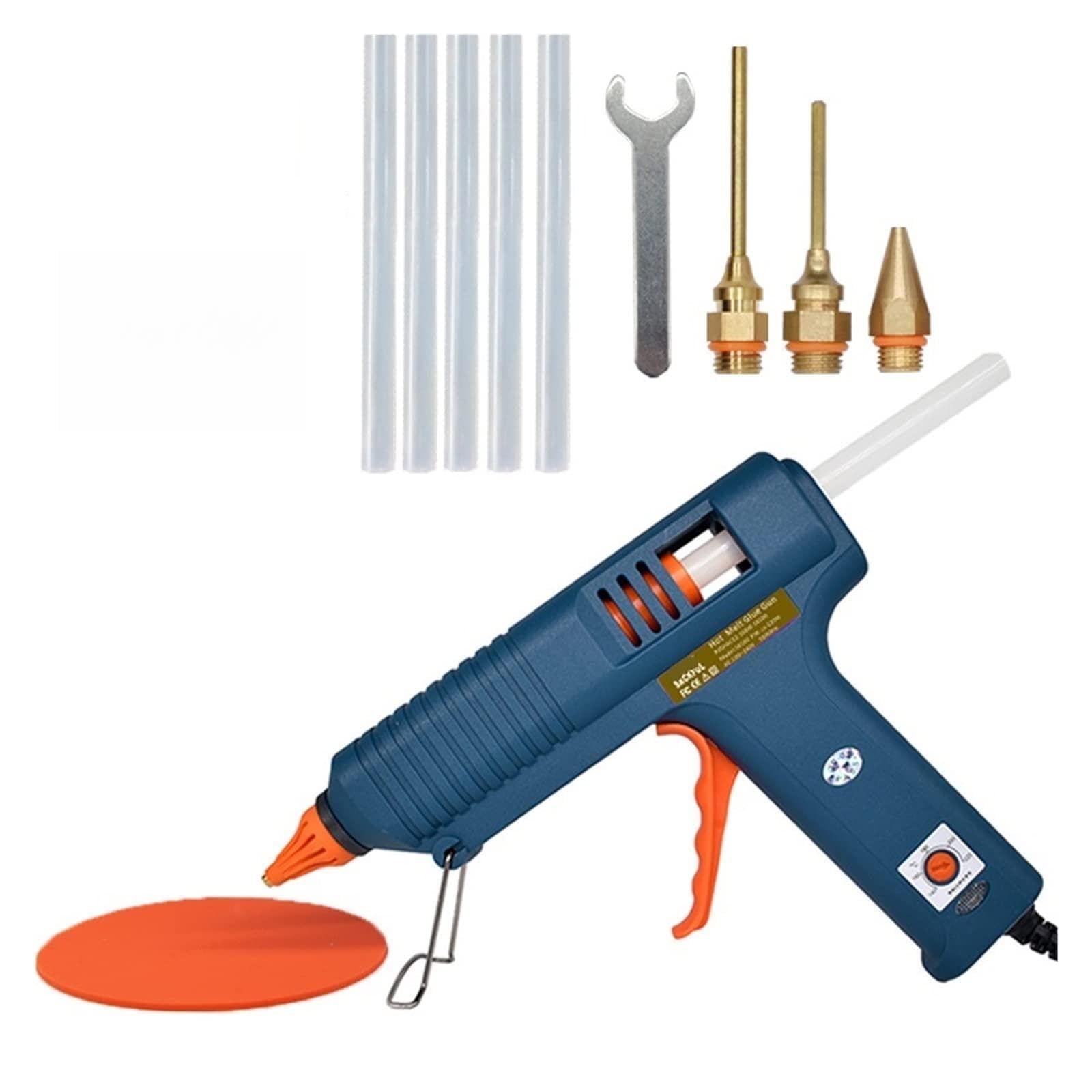 Pistola De Pegamento, Pistola de pegamento de fusión en caliente de 150 W Boquilla de pistola de pegamento de temperatura ajustable Barras de pegamento de 11 mm Pistola de fusión industrial profesiona