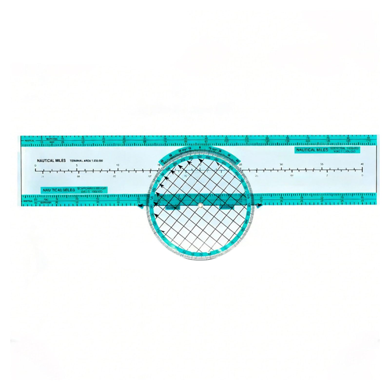 fexxkg Professional Aviation Measuring Tool Rotating Scale Ruler For Navigators 33cm Aviation Flight Ruler