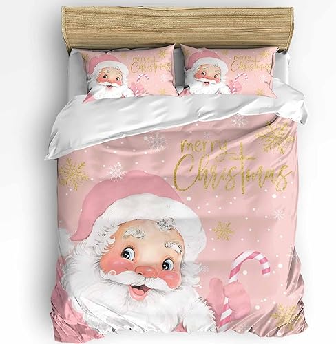 Miniatura 2 de Funda de edredón de Feliz Navidad, tamaño King, funda de edredón de caramelo de Navidad con cierre de cremallera, juegos de cama de 3 piezas, 1