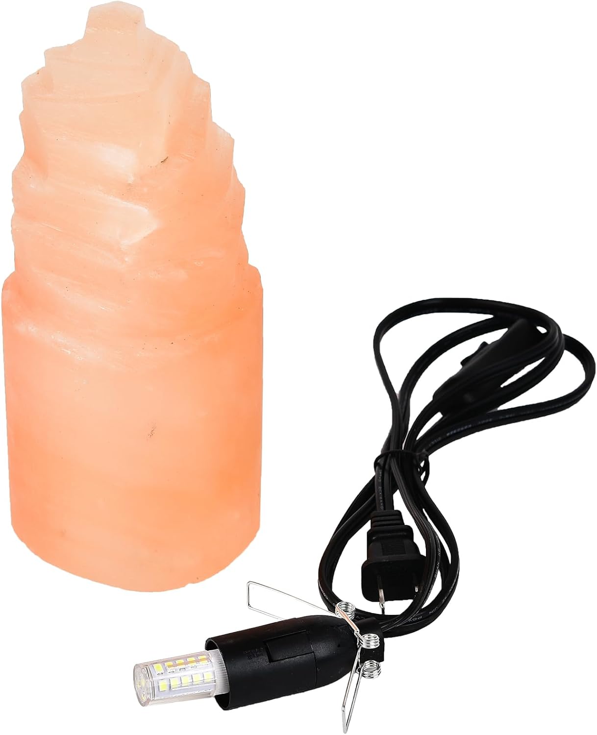 AMOYSTONE Orange Selenite Lamps Tower 8" Gemstones Crystals Night Light Table Decor, 3-4 lbs with Cord Led Bulb