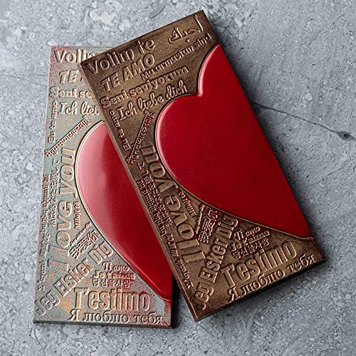 Greyas Cm 3844 Louis Amado Clear Polycarbonate Chocolate Mold Candy Mould With 3 Heart-With-Love-Messages-Rectangular-Tablet Cavities, Each 70Mm X 140Mm X 9.45Mm High, 70X140Mm X 9.45Mmh #TOP7