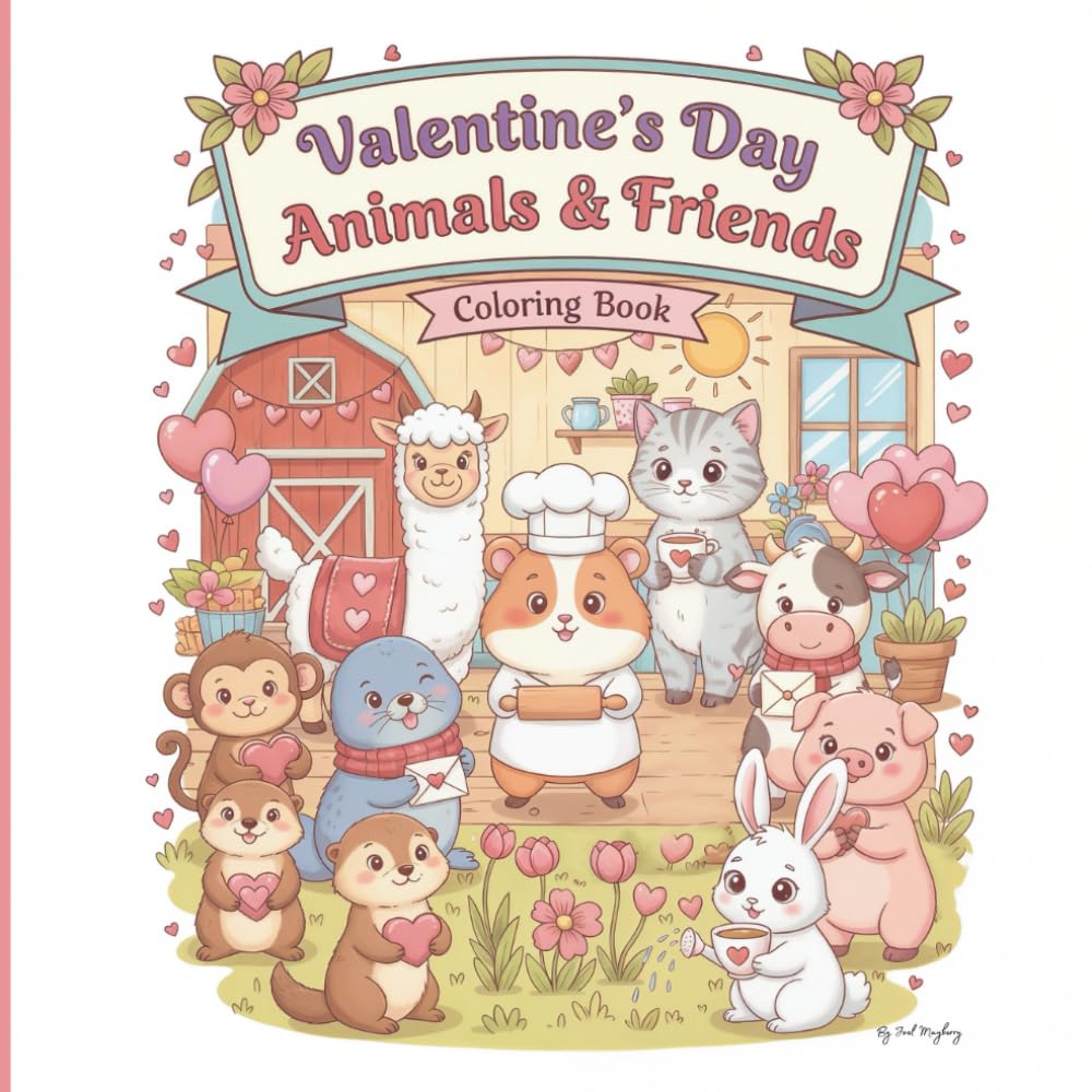 Valentine’s Day Animals & Friends: A Super Cute Coloring Book of Love, Kindness, and Friendship for Kids