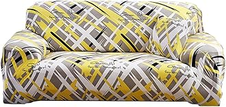 Magic Sofa Cover, Double Seater, Printed Design (C-Yellow)