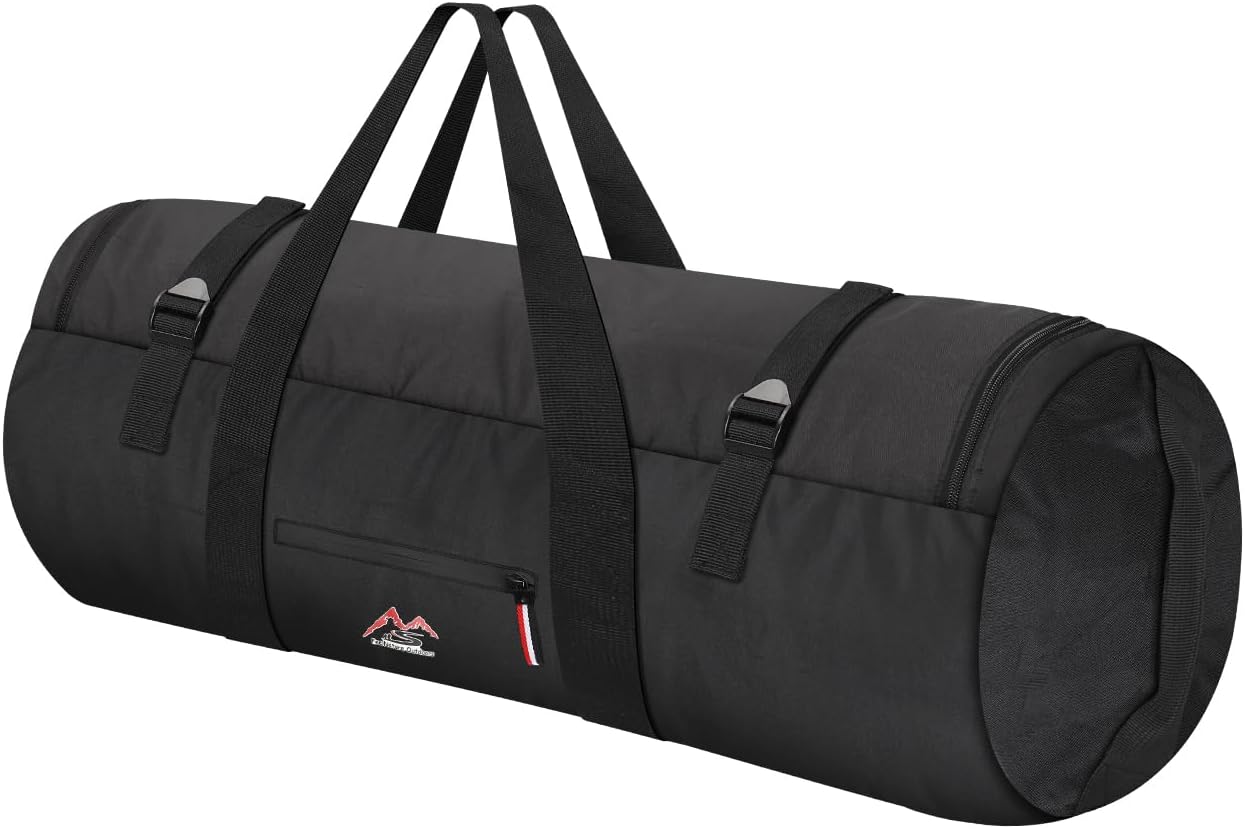Travel Duffel Bag 37L/63L/125L Oversized Duffel Bags, Upgrade Zipper, Durable and Waterproof, Suitable for Camping Bag Travel Storage Bag Tent StorageBag Sports Equipment Bag (Black, S,37L)