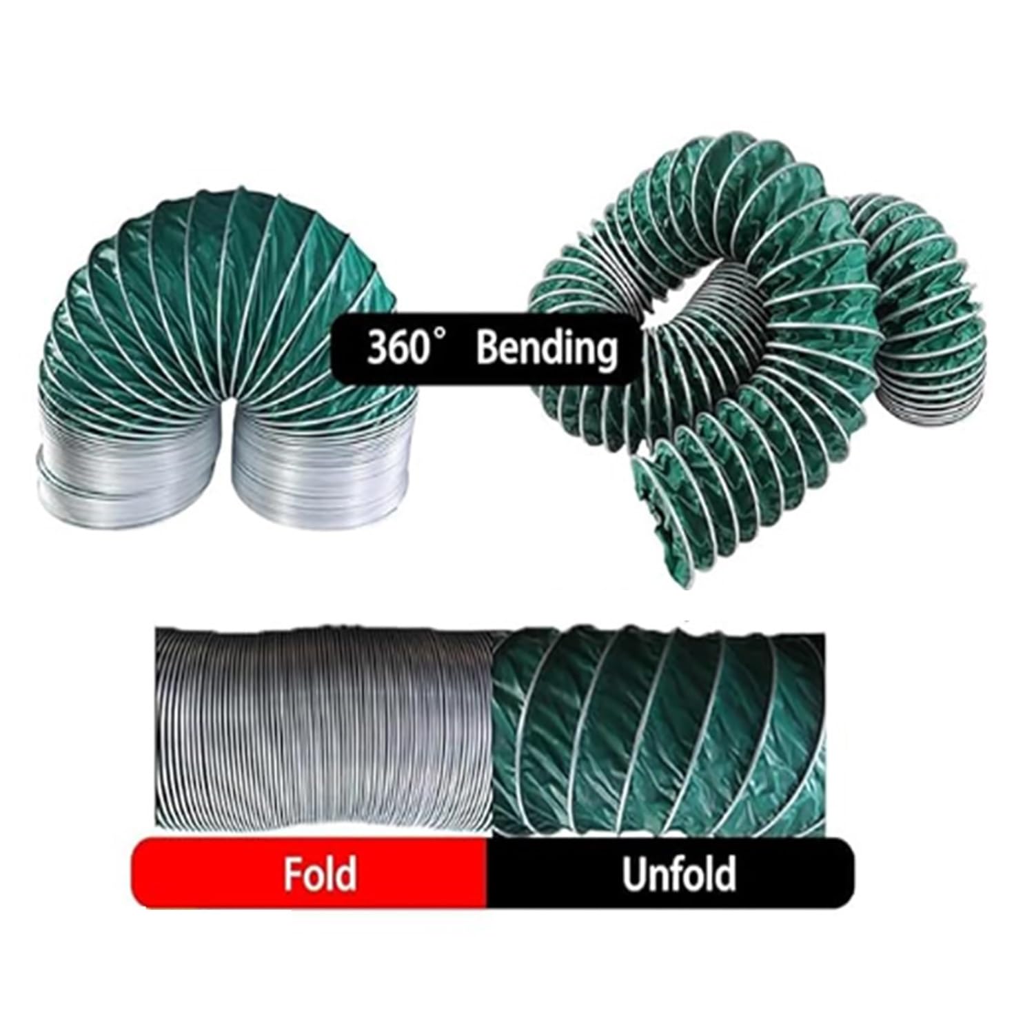 Manguera de ventilación industrial, manguera flexible de lona para sistemas de climatización, conductos de escape de secadoras y sopladores(2m,150mm)
