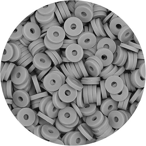 Bundooraking - 2000 cuentas de arcilla gris claro (6 mm), cuentas de arcilla par
