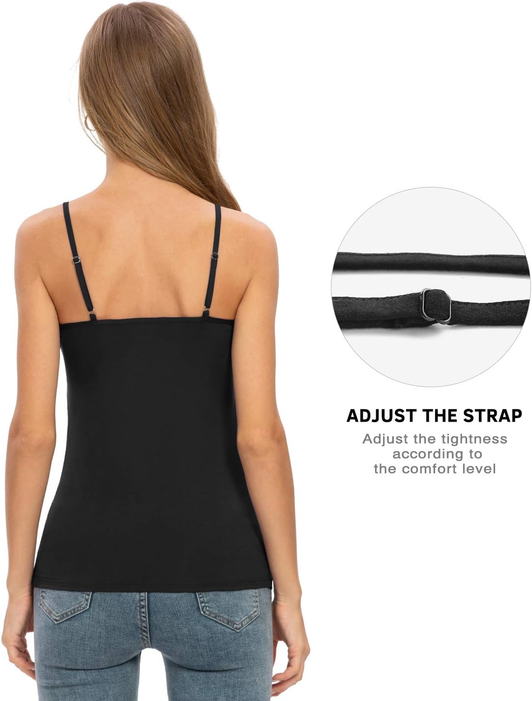 Rosyline V Neck Camisoles for Women Adjustable Lace Cami Undershirt Spaghetti Strap Lace Tank Tops - Image 4