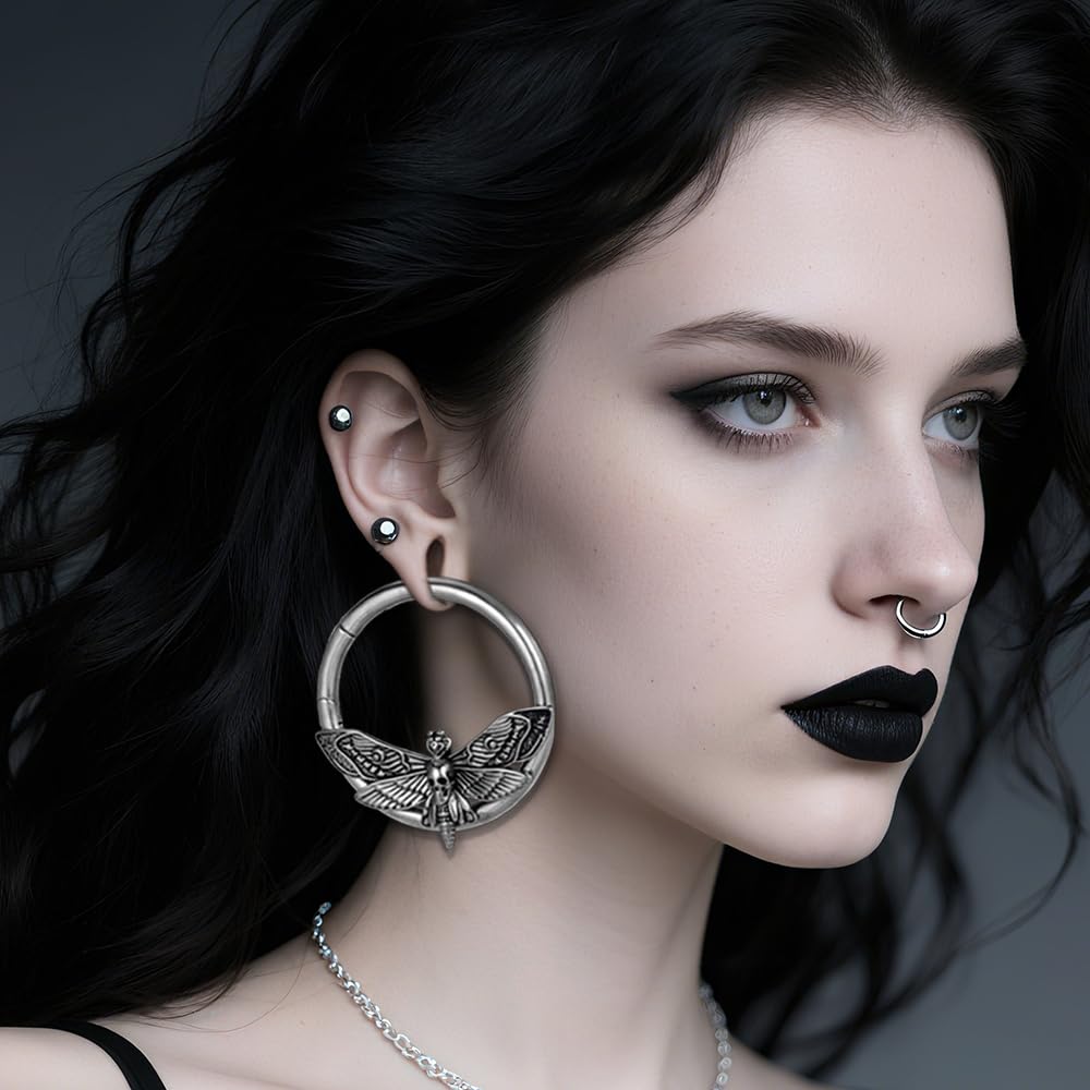 Vankula Pesi per Lobi Peso Dilatatori lobo orecchie ear weight in Acciaio inossidabile Tarma piercing espansori Gioielli Uomo Donna 5mm(4G) Argento