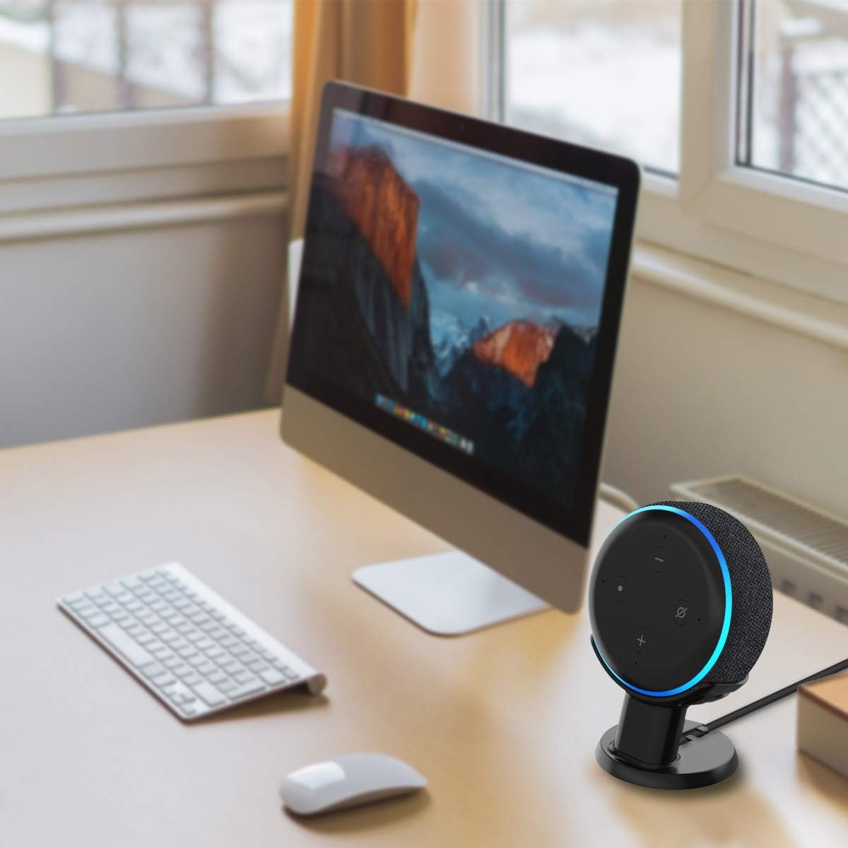 SPORTLINK Table Holder for Echo 3rd Gen Improves Sound Audibility and Appearance - A Must Have Accessories (black-2pack)