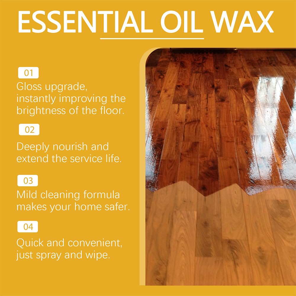 Beeswax Wood Polish Spray - Acabado Profesional Sedoso Con Cera De Abeja Para Nutrir, Proteger Y Dar Brillo, Spray Natural Para Limpiar Y Restaurar Muebles Y Suelos De Madera (4PC)