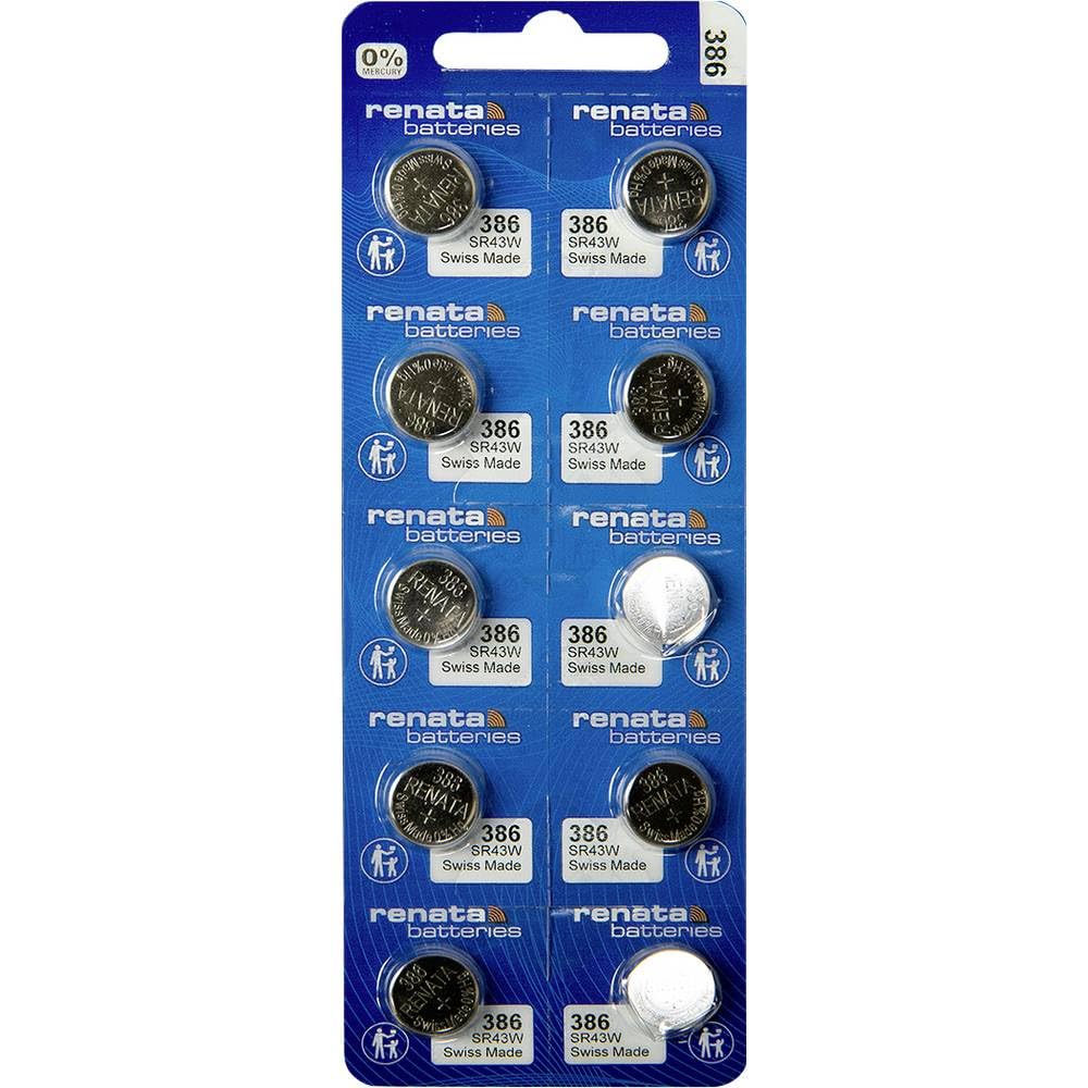 Renata Pila a bottone 386 1.55 V 10 pz 130 mAh ossido d'argento 386 MP CE RENATA