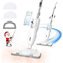 1200W Powerful Steam Mop with 2pcs Washable Pads, 30s Quick-Heating, Lightweight, 12.5oz Removable Water Tank, 260℉ for Cleaning and Sanitizing Hardwood, Marble, Tile and Carpet