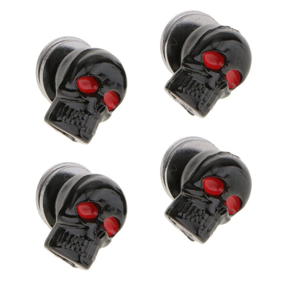 Wudaizhi Black 4 Pack Motorcycle Modification Skeleton License Plate Screws Bolts Screws Fasteners Motorcycle Accessories