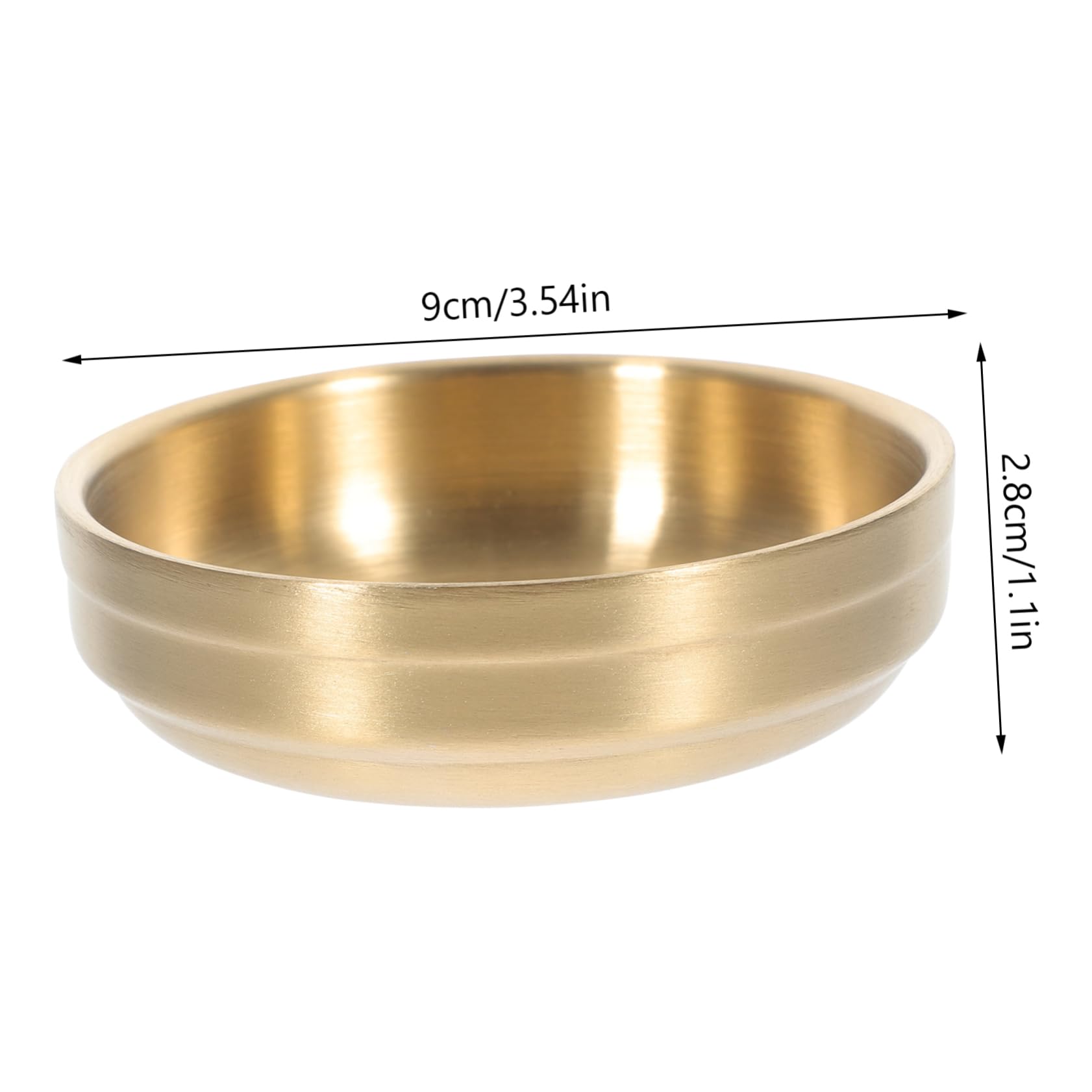 NAMOARLY Dipping Dish Stainless Bowl Rice Bowl Gold Mixing Bowl Insulated Bowl Plate Sushi Dipping Saucers Dipping Bowl Sauce Bowl Large Sauce Dish Dipping Sauce Dish Stainless Steel Golden