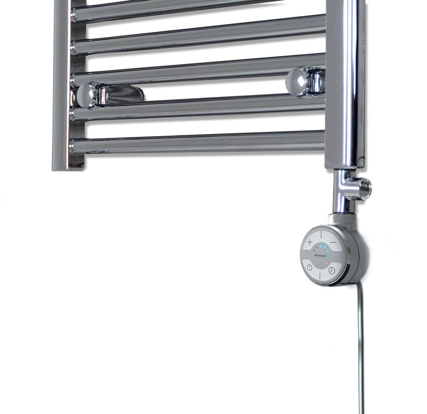 terma MOA Chrome Thermostatic Electric Element for Heated Towel Rail Radiator, Standard and Dual Fuel, ALL WATTS (With T-Piece, 600W)