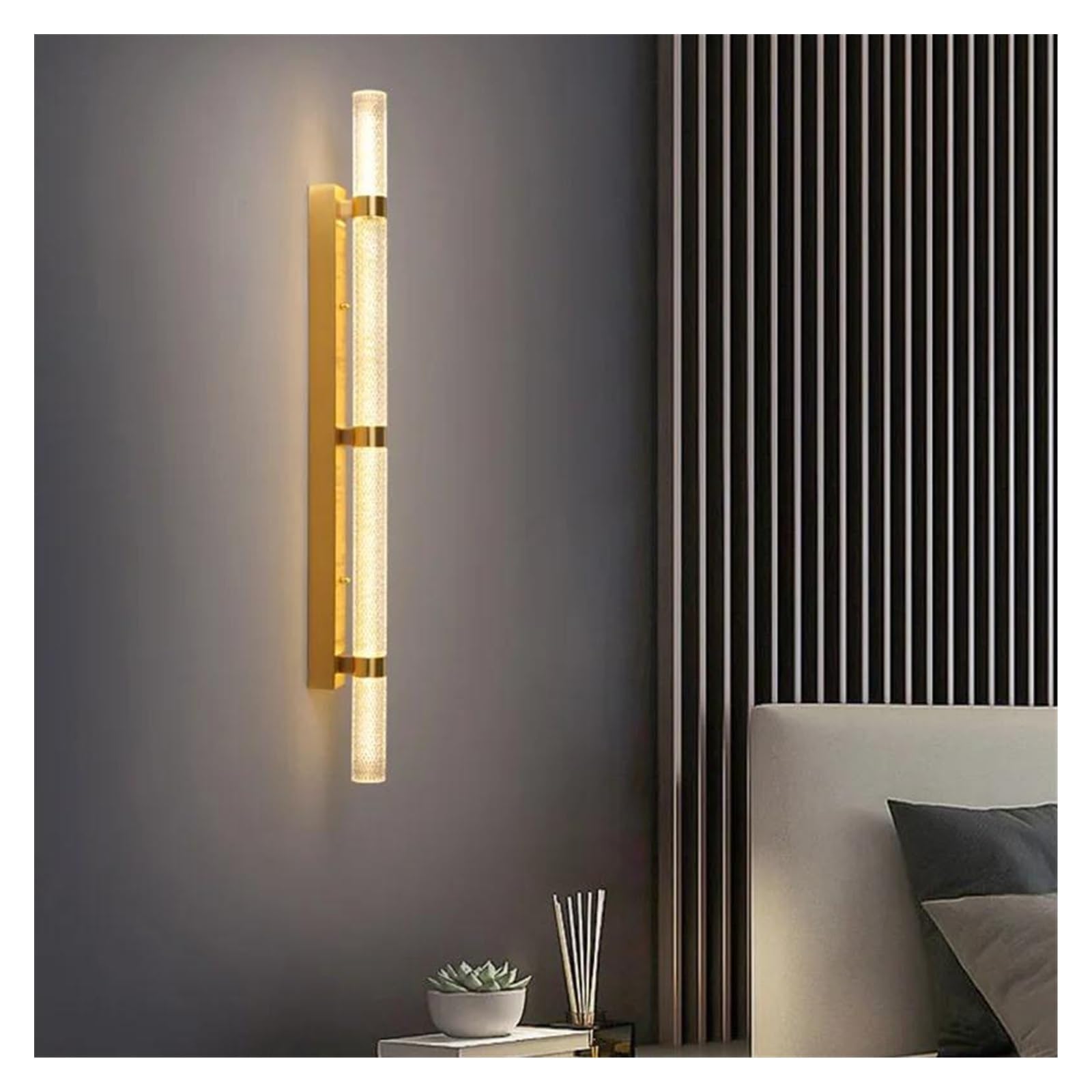 ZTCHSENZT Wall Sconces, Minimalist Copper Crystal Wall Lamp Modern Living Room Background Luxury Villa Hotel Corridor Led Aisle Lighting,Gold-99cm