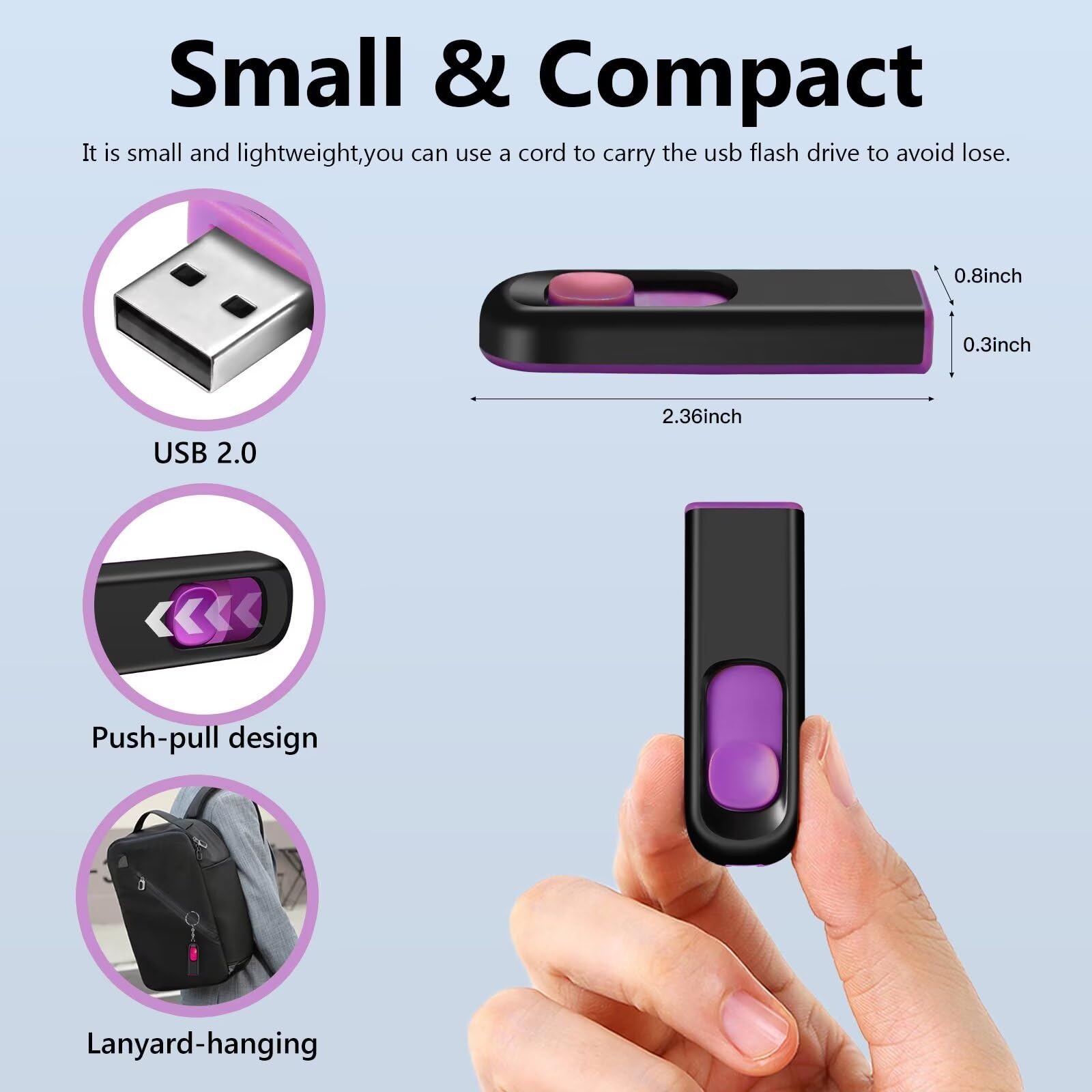 MAKACTUA Chiavette USB 64GB Pendrive 10 Pezzi, Unità Flash 2.0 Con Design Retrattile per PC