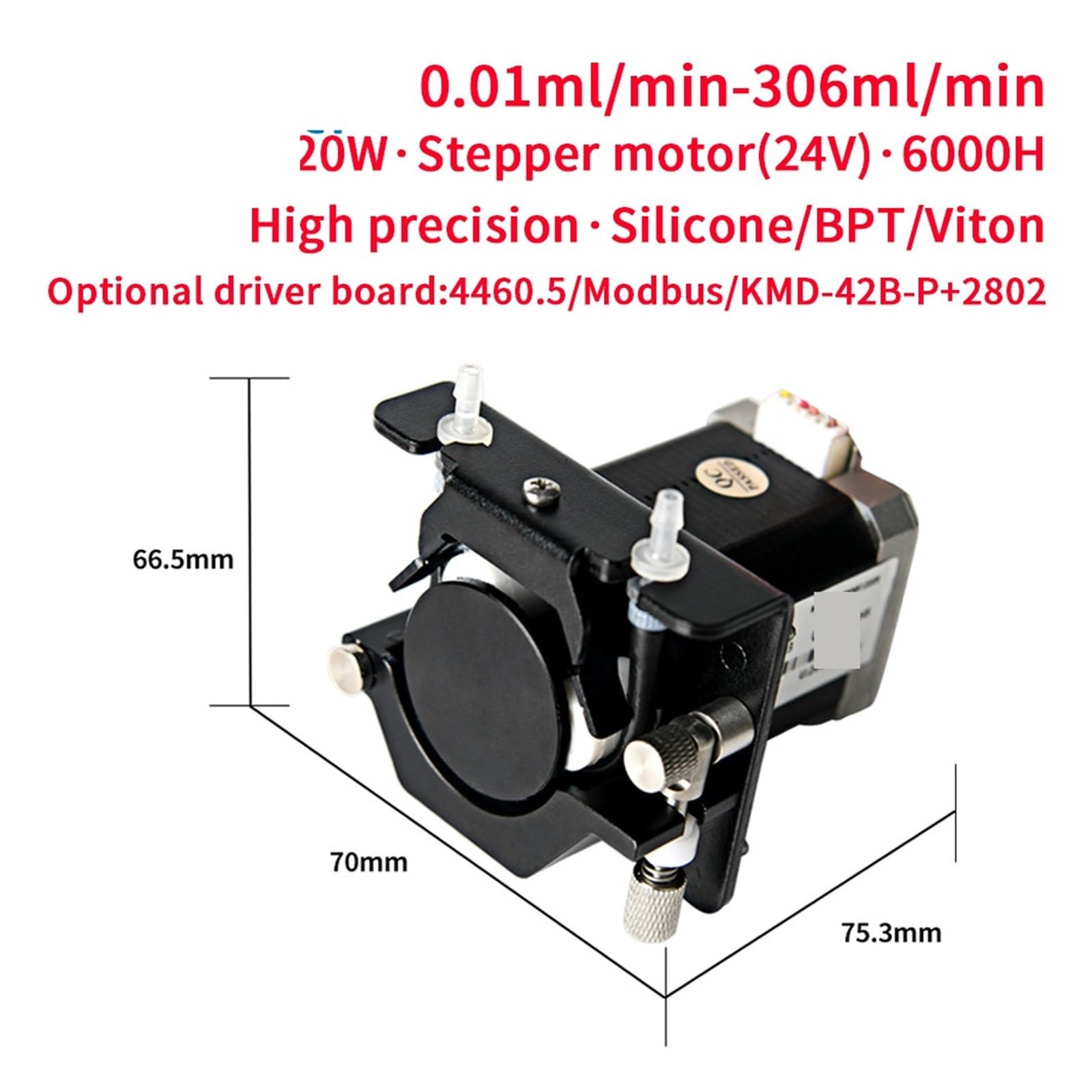 Máquina llenadora, Bomba peristáltica KCS de 12 V y 24 V con motor paso a paso, bomba de transferencia de bajo caudal y alta precisión, bomba dosificadora de velocidad ajustable for laboratorio.(S16,1