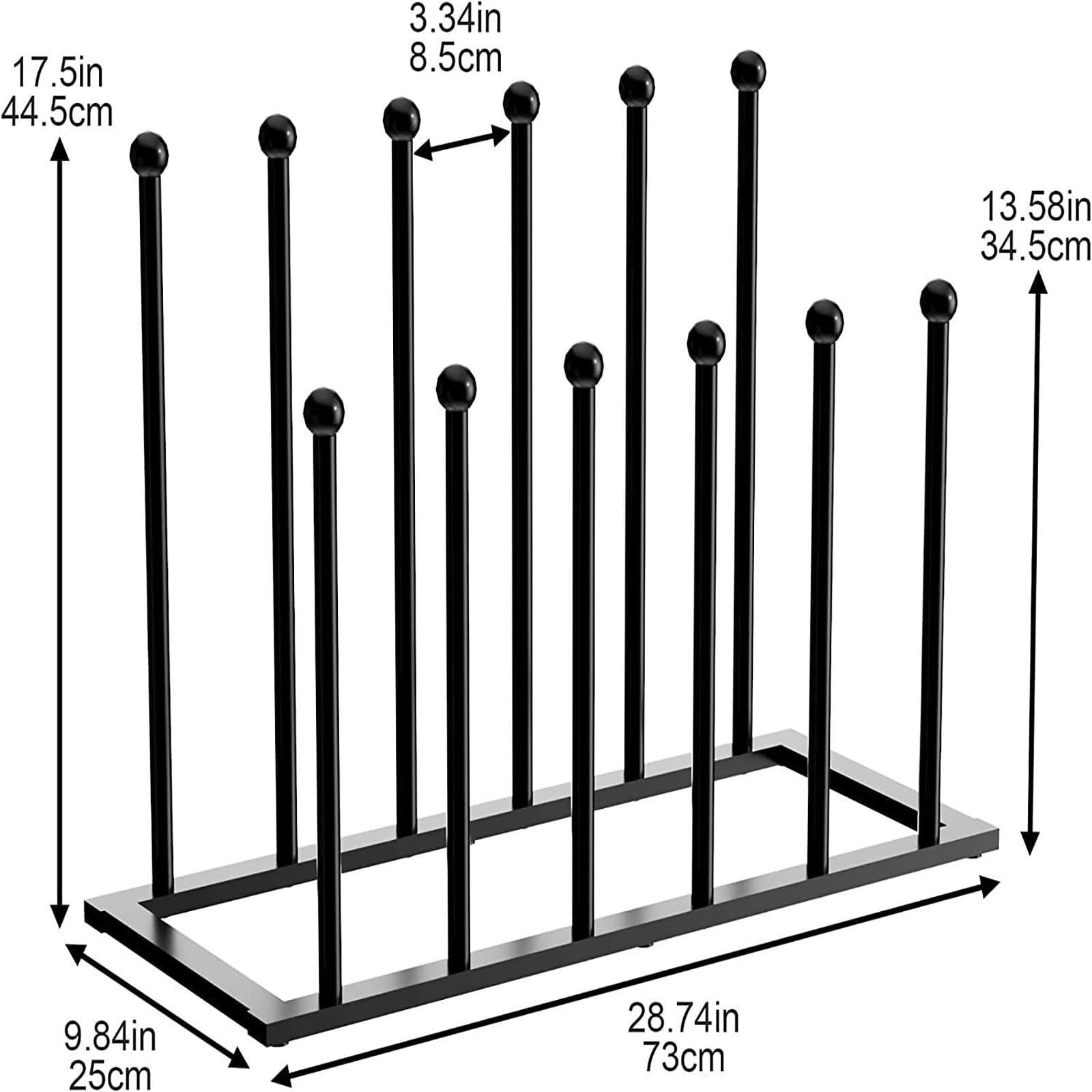 Estante para Botas de Metal Negro, Zapateros Independientes, Almacenamiento de boteros para Botas Altas, Botas Vaqueras, Botas de Lluvia, Botas para Caminar,Negro,L