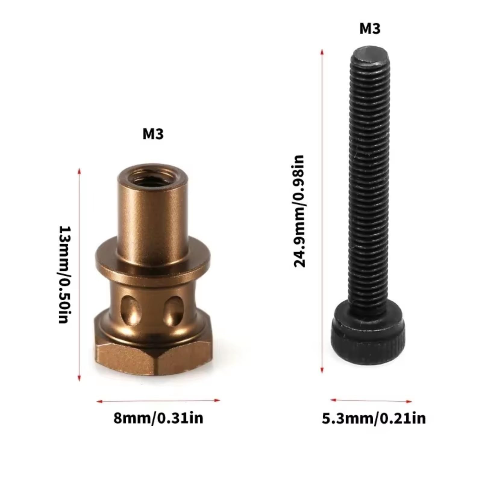 para Kyosho MP10 MP11 1/8 RC Separadores De Choque -2 Mm
