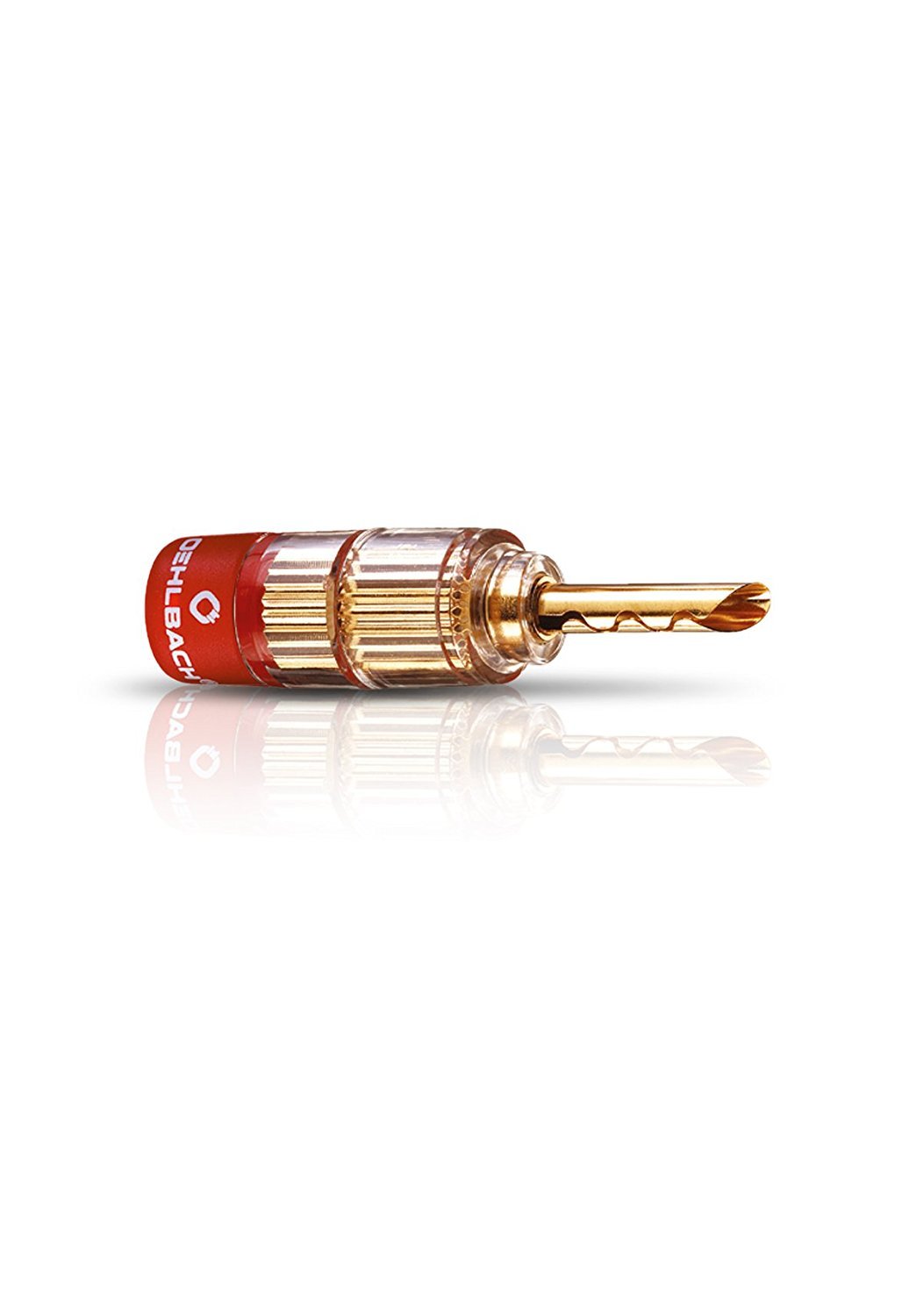 Oehlbach Solution Tube – Conector de Tubo de Primera Clase para Cables de hasta 6 mm² – etiquetado Rojo/Negro, Sistema de crimpado – 4 Unidades – Dorado