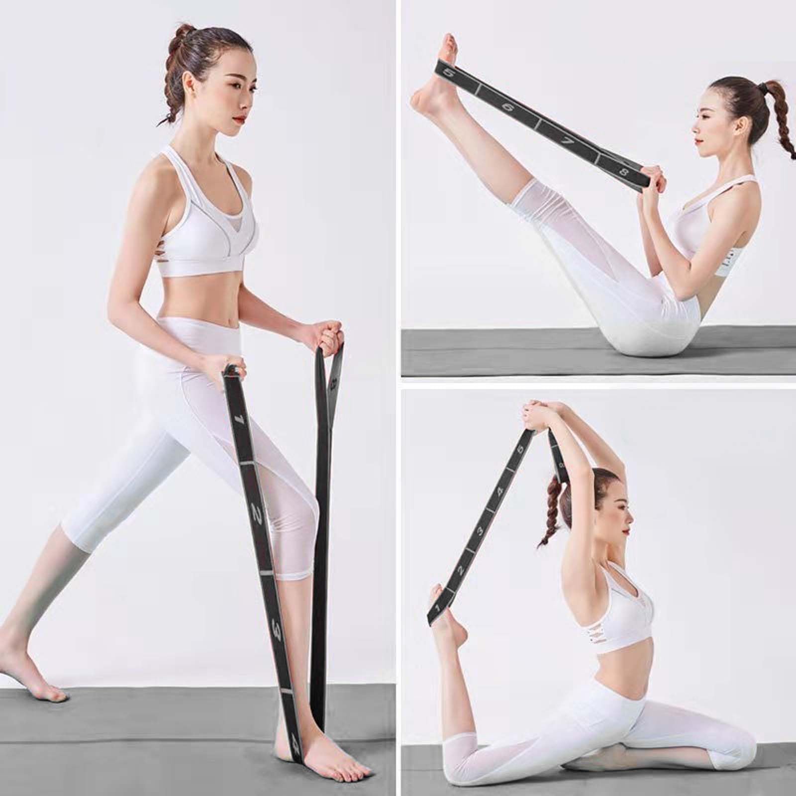 Elastique Fitness Sangle De Yoga Anseom - Bande Élastique 8 Boucles - Gris - Pour Étirement, Pilates, Fitness Accessoire étirement Musculaire