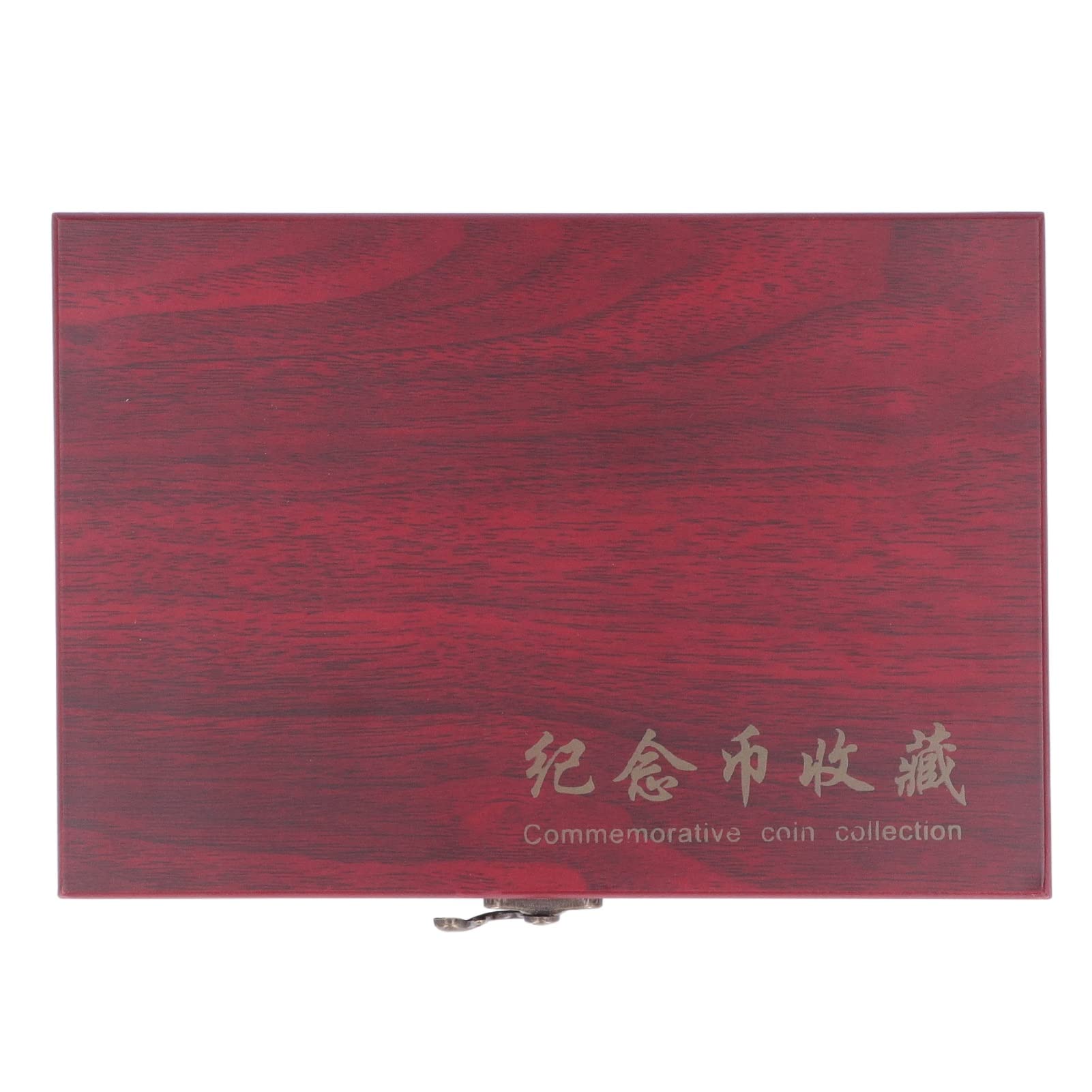 Portamonedas, Caja de almacenamiento de monedas de madera vintage de almacenamiento de 50 piezas con estuche protector transparente para regalo de colección de monedas
