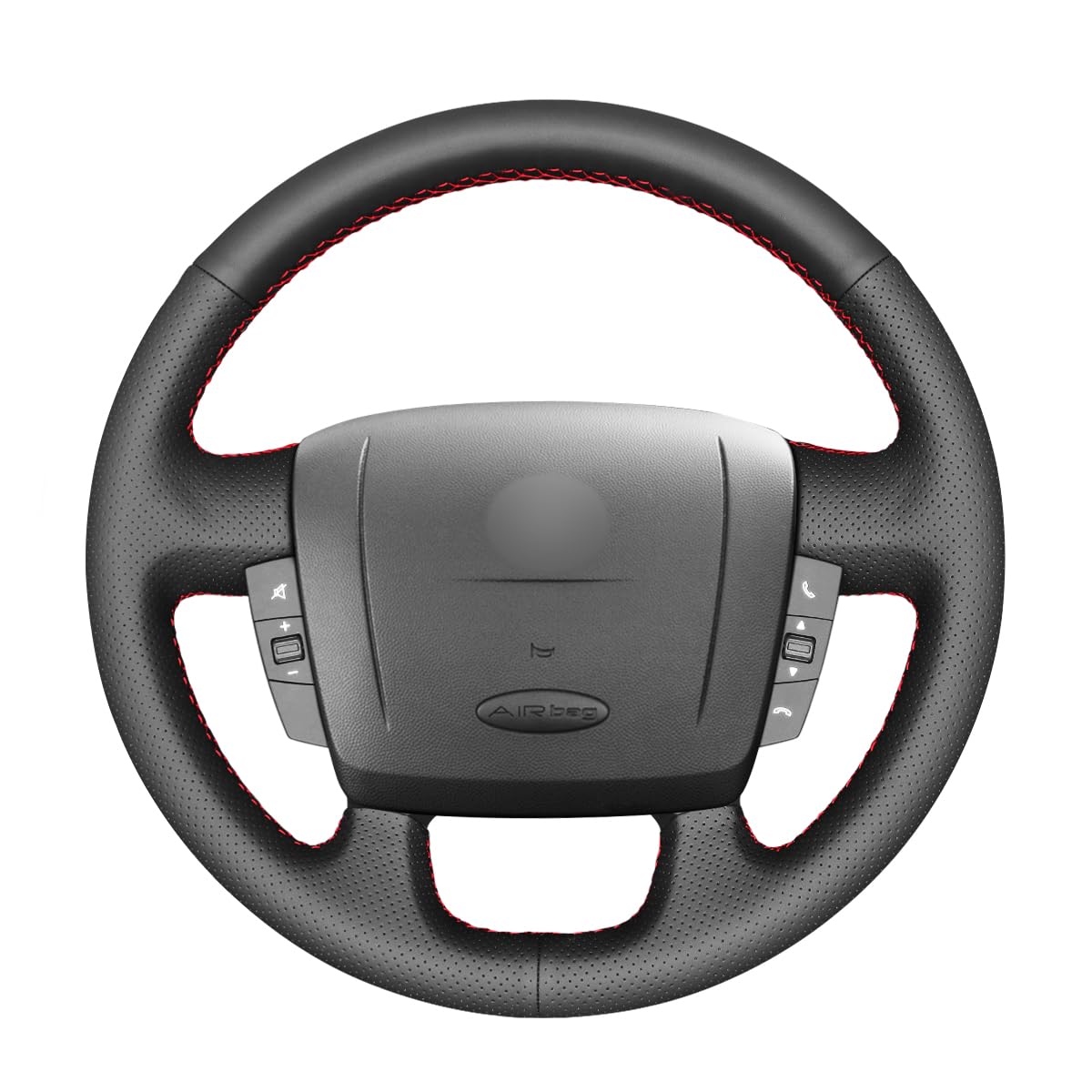 MEWANT DIY Schwarzer Kunstleder Lenkradbezug für Boxer 2007–2022/Jumper 2007–2022/Fiat Ducato 2021