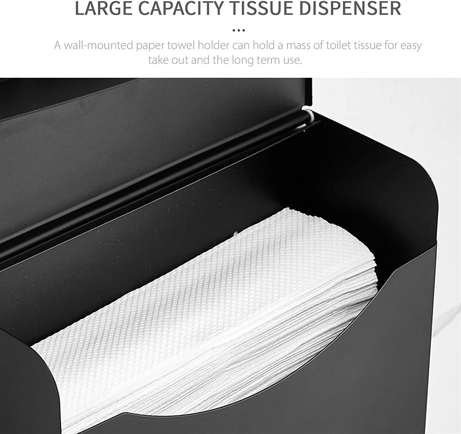 BKEKM Dispenser Salviette Dispenser di Asciugamani di Carta a Parete Dispenser di Asciugamani di Carta Commerciale Senza punzonatura Porta Asciugamani di Carta Impermeabile Moda