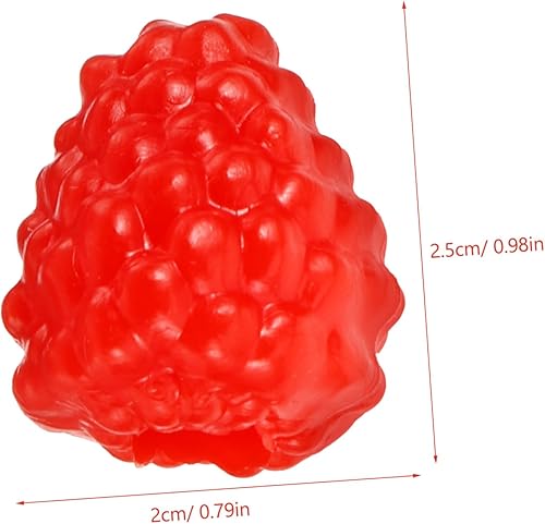 Miniatura 2 de VOSAREA 40 piezas de simulación de frambuesa artificial, modelo de fruta de plástico de frambuesa falsa, decoración de frutas artificiales,