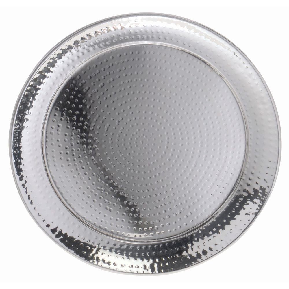 American Metalcraft HMRST1801 Stainless Steel, Hammered Tray, Round, 18